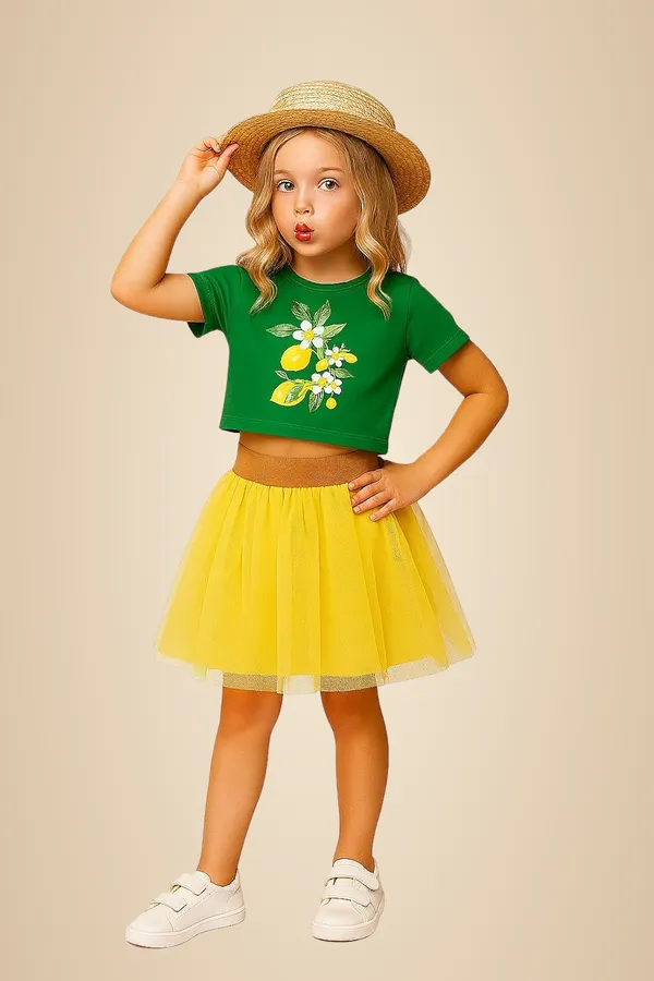 Green_Rayon_Solid_Top_For_Kids