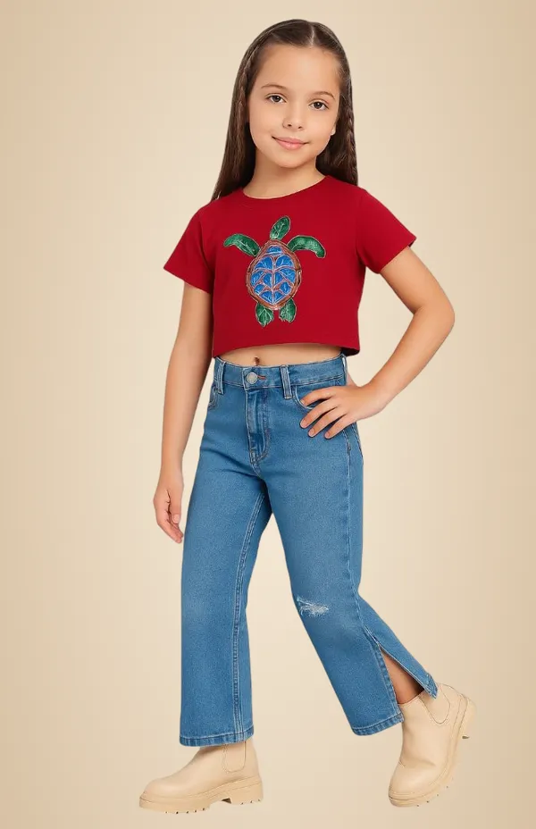 Red_Rayon_Solid_Top_For_Kids