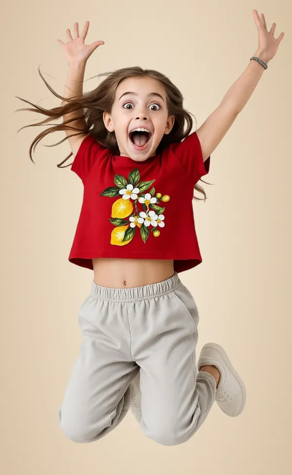 Red_Rayon_Solid_Top_For_Kids