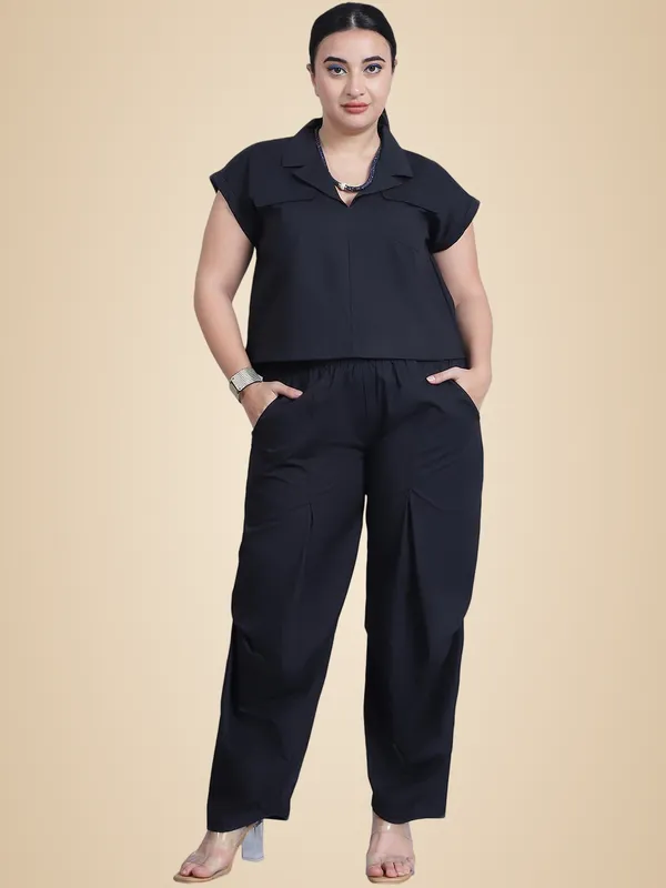 Black_Cotton_Solid_Clothing_Set_For_Women