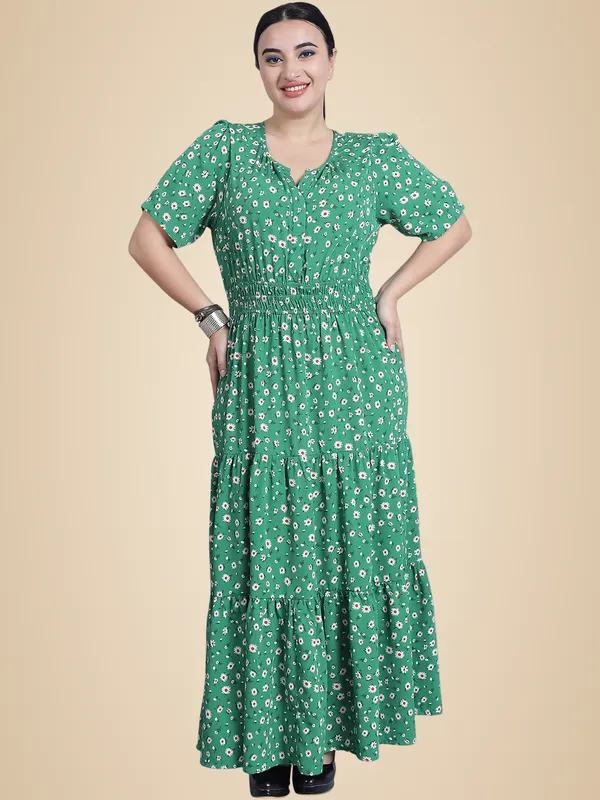 Green_Crepe_Floral_Dress_For_Women