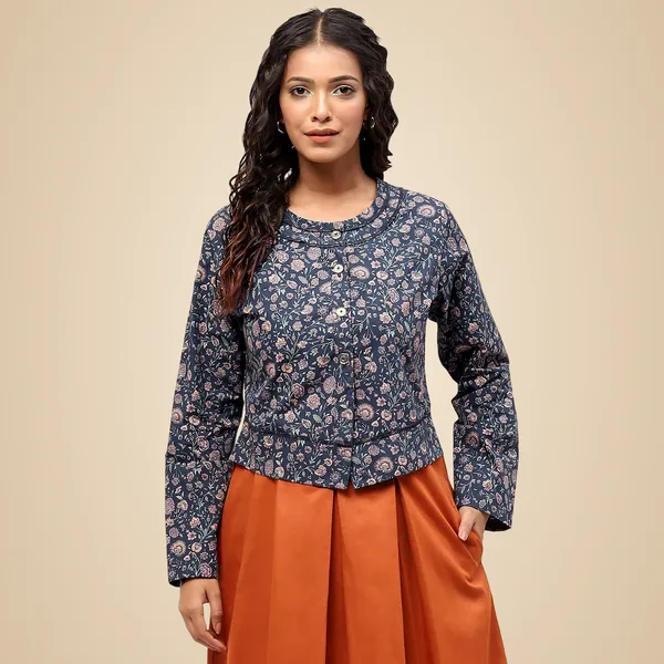 Blue_Cotton_Printed_Jacket_For_Women