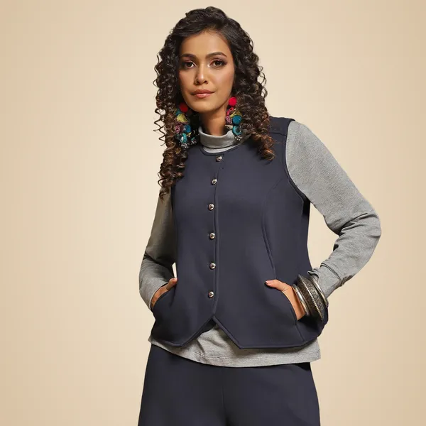 Blue_Cotton_Blend_Solid_Waistcoat_For_Women
