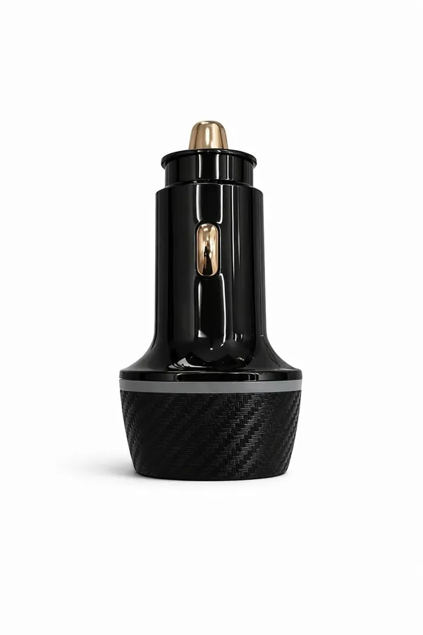 Ch-100_Dual_Port_Fast_Car_Charger_-_30W_Pd_&_Qc_3.0_With_Carbon_Fiber_Design