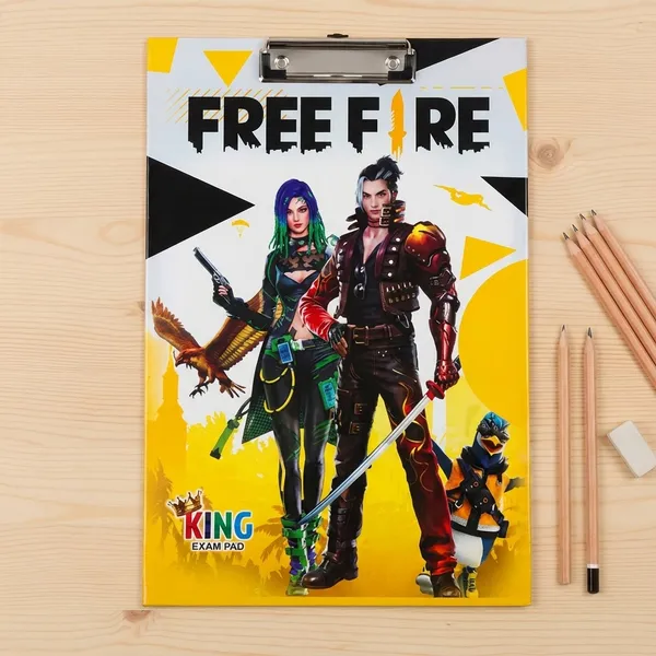 Pack_Of_5+5_Multicolor_Exam_Pad_With_Metal_Clip_-_King_Brand_23x36_Cm