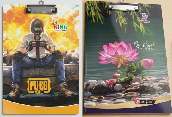 Pack_Of_5+5_Multicolor_Exam_Pad_PUBG_and_Lotus-_King_Exam_Pad_With_Clipboard_23x36_Cm