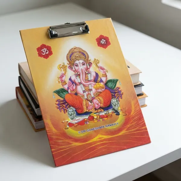 Pack_Of_10_Yellow_Lord_Ganesha_Clipboard_With_Plastic_Cover_23_×_36_Cm