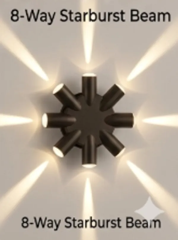 8_Way_Starburst_Beam_Wall_Light_Modern_Cylindrical_Led_Fixture