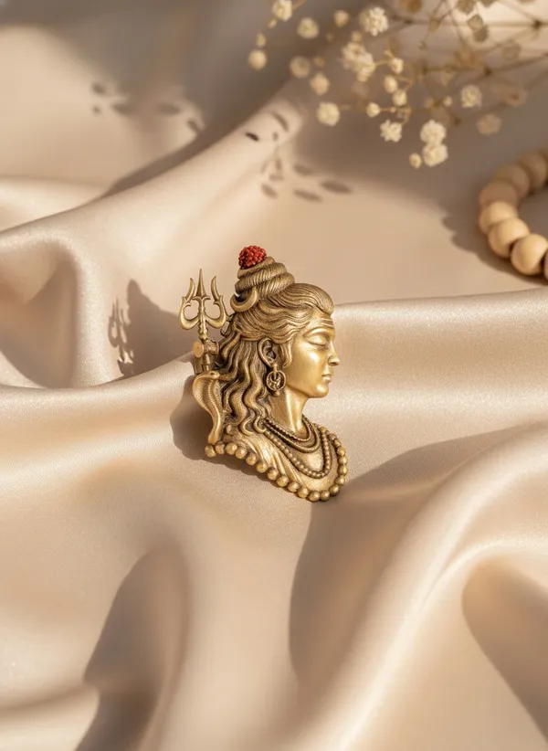 Golden_Divine_Adiyogi_Shiva_Profile_Brooch_|_Meditative_Antique_Gold_Pin