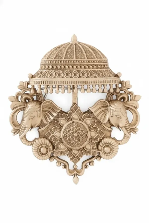 Golden_Royal_Twin_Elephant_And_Chhatri_Brooch_|_Antique_Gold_Sherwani_Pin