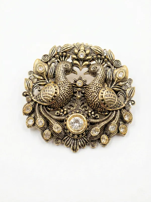 Golden_Royal_Twin_Peacock_Love_Birds_Brooch_|_Crystal_And_Antique