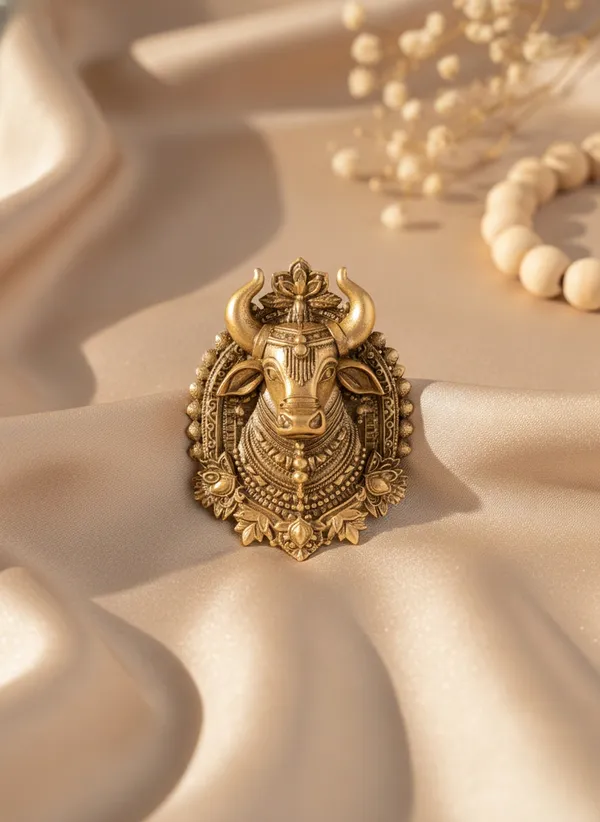 Golden_Royal_Nandi_Bull_Head_Brooch_|_Antique_Gold_Sherwani_Pin