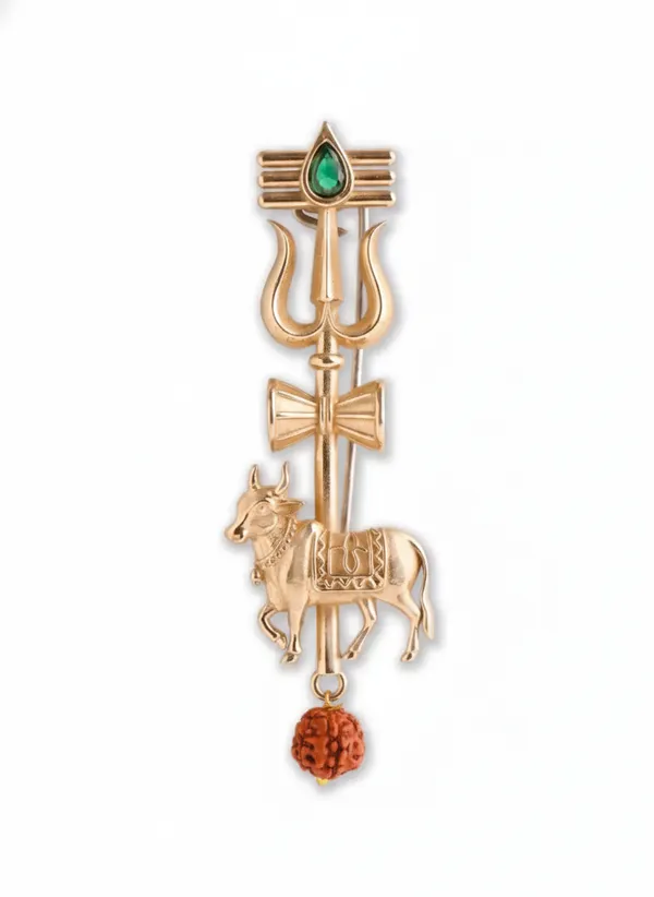 Golden_Vintage_Style_Pashupatinath_Emblem_Nandi_And_Trishul_Brooch