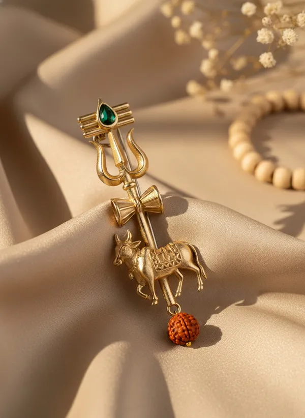 Golden_Vintage_Style_Pashupatinath_Emblem_Nandi_And_Trishul_Brooch