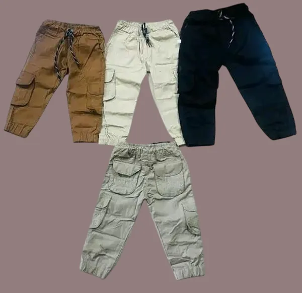 Multicolor_Premium_Solid_Cotton_Cargo_6_Pocket_For_Kids_Pack_Of_5