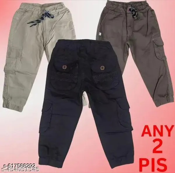Multicolor_Premium_Solid_Cotton_Blend_Cargo_For_Unisex_Pack_Of_2