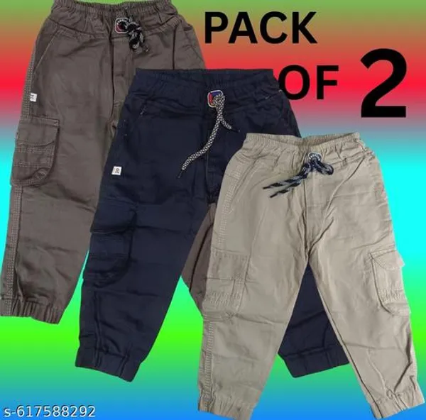 Multicolor_Premium_Solid_Cotton_Blend_Cargo_For_Unisex_Pack_Of_2