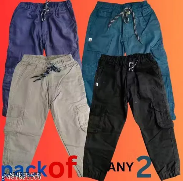 Multicolor_Premium_Solid_Cotton_Cargo_6_Pocket_For_Kids_Pack_Of_5