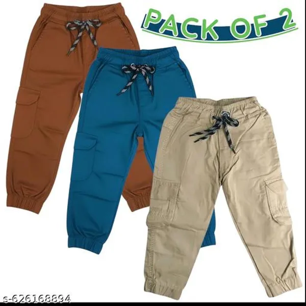 Multicolor_Premium_Solid_Cotton_Trackpants_/_Joggers_For_Kids_Pack_Of_2
