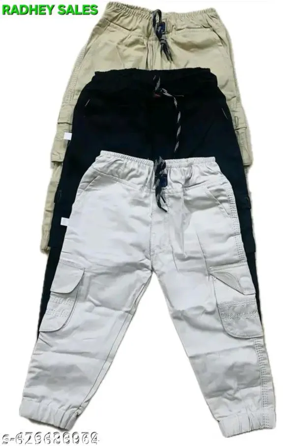 Multicolor_Premium_Solid_Cotton_Cargo_6_Pocket_For_Kids_Pack_Of_5