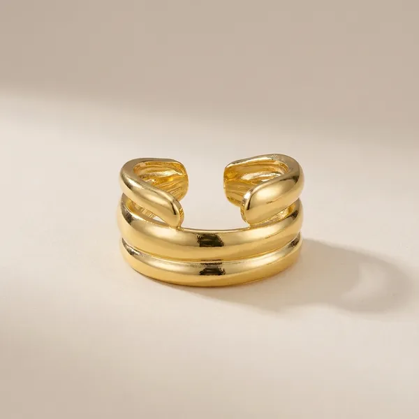 Elegant_Gold-Toned_Twisted_Open_Cuff_Ring_For_Women
