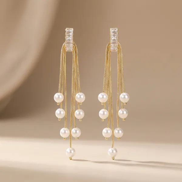 Golden_Tassel_Earrings_With_Pearl_Accents_For_Women