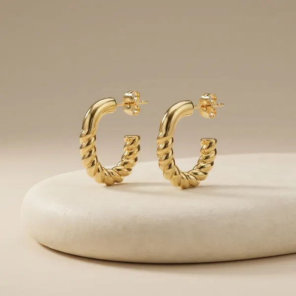 Gold-Toned_Twisted_Hoop_Earrings_For_Women