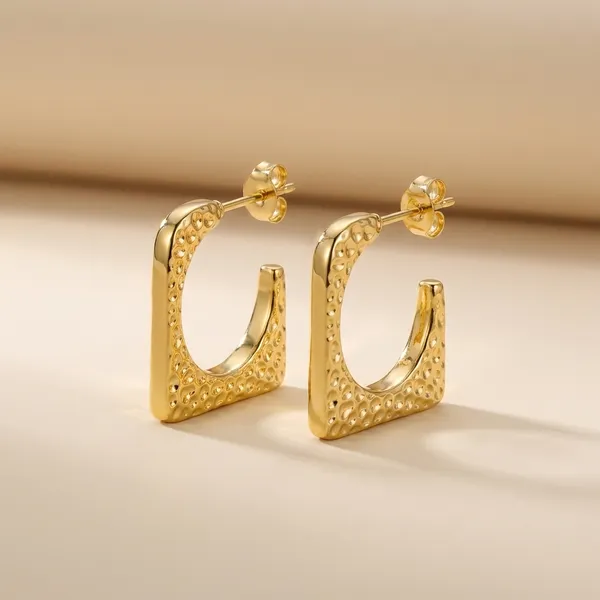 Textured_Square_Hoop_Earrings_-_Gold-Toned_Statement_Jewelry_For_Women
