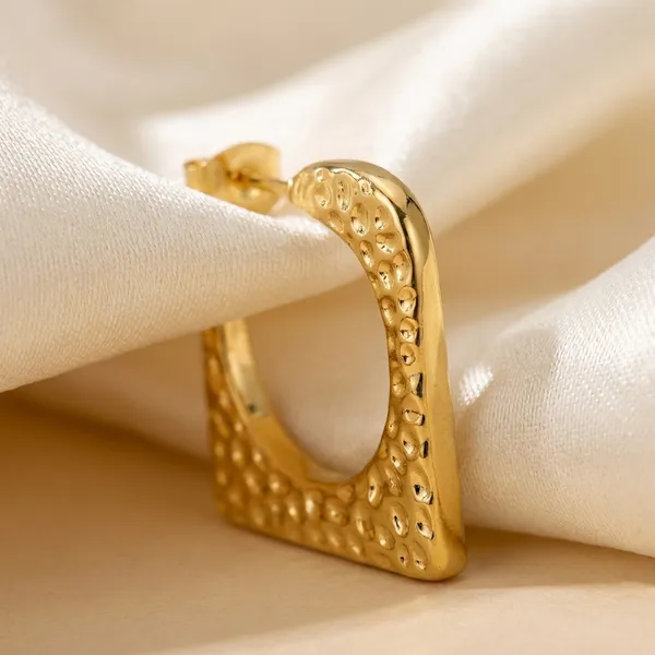 Textured_Square_Hoop_Earrings_-_Gold-Toned_Statement_Jewelry_For_Women