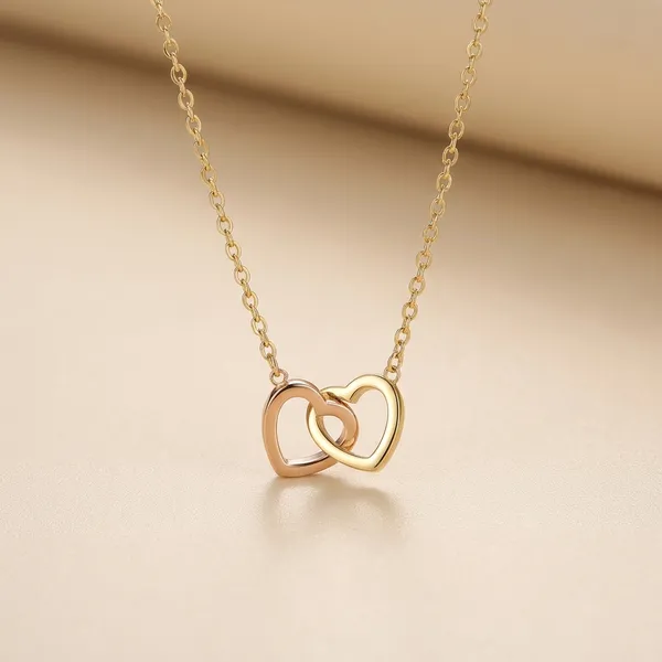 Gold-Toned_Interlocking_Hearts_Pendant_Necklace_For_Women