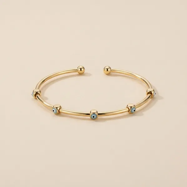 Gold-Toned_Beaded_Bangle_Bracelet_With_Ball_Accents_For_Women