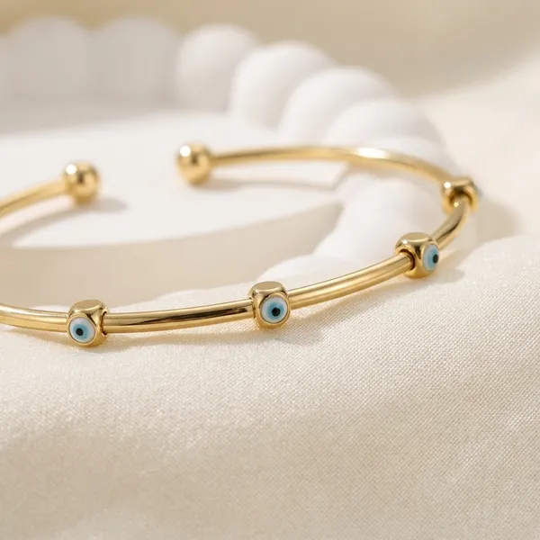 Gold-Toned_Beaded_Bangle_Bracelet_With_Ball_Accents_For_Women