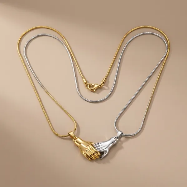 Best_Friend_Necklace_Set_-_Gold_&_Silver_Praying_Hands_Pendant_For_Women