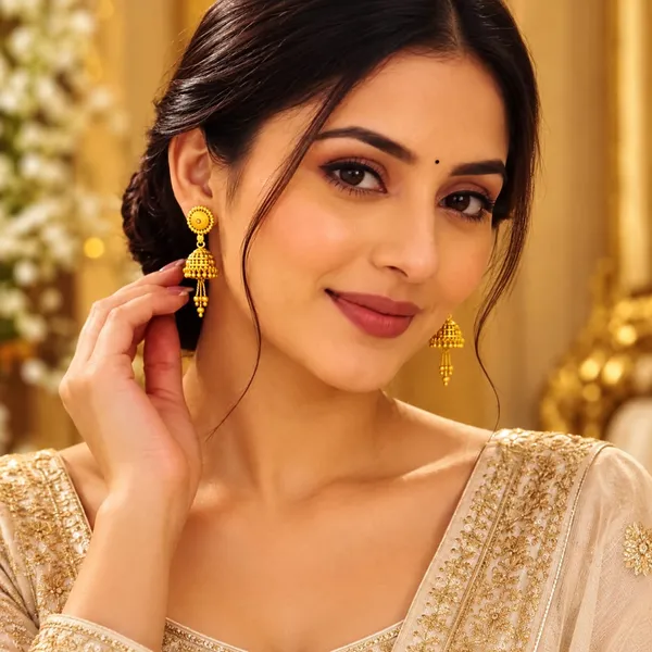 Kalyanam_Jewels_Traditional_Gold-Plated_Jhumka_Earrings_with_Hanging_Beads