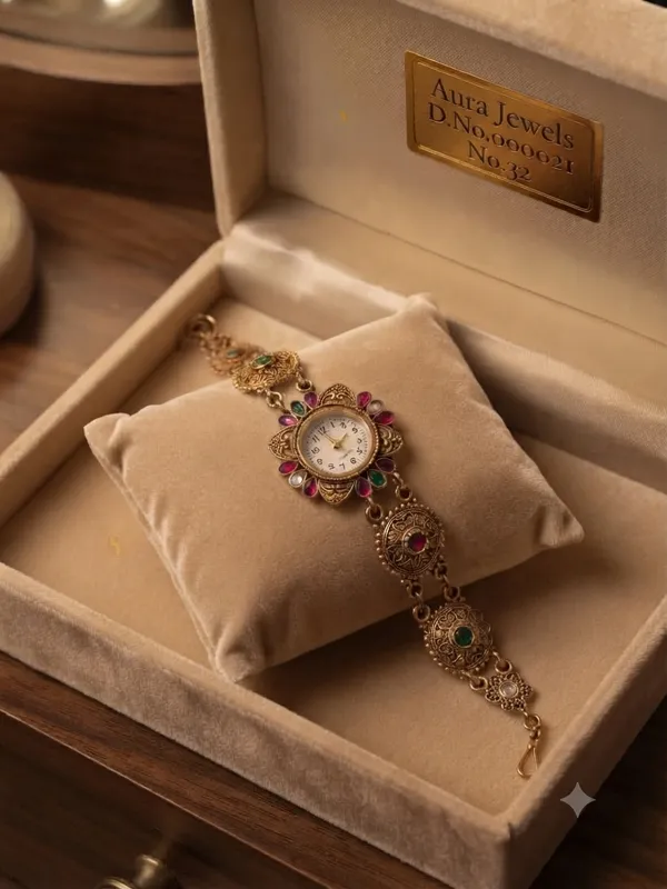Aura_Jewels_Antique_Gold_Traditional_Stone-Embellished_Matt_Watch