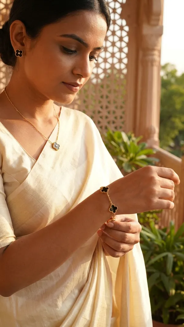 Aura_Jewels_Black_Onyx_Clover_Set_(includes_Necklace,_Bracelet,_and_Stud_Earrings).