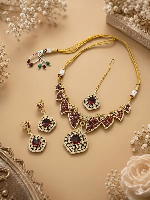 Aura_Jewels_Exquisite_Ruby-Hued_Kundan_Necklace_&_Earring_Set