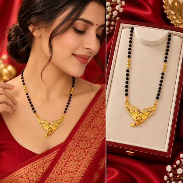 Aura_Jewels_High_Gold_PlatedGraceful_Gold-Plated_Zircon_Mangalsutra_with_Black_Beads