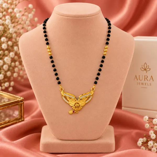 Aura_Jewels_High_Gold_PlatedGraceful_Gold-Plated_Zircon_Mangalsutra_with_Black_Beads