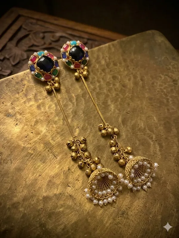 Aura_Jewels_Kashmiri_Multi-stone_Long_Earing