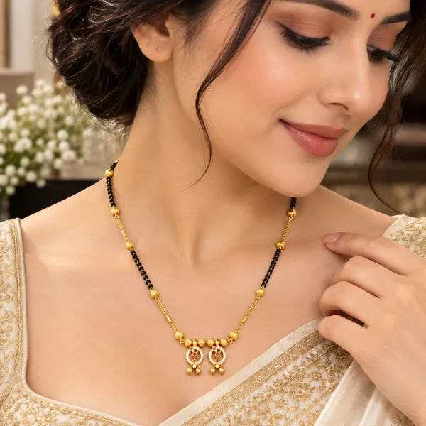 Aura_Jewels_Micro_Plated_Elegant_Dual-Pendant_Black_Beaded_Mangalsutra