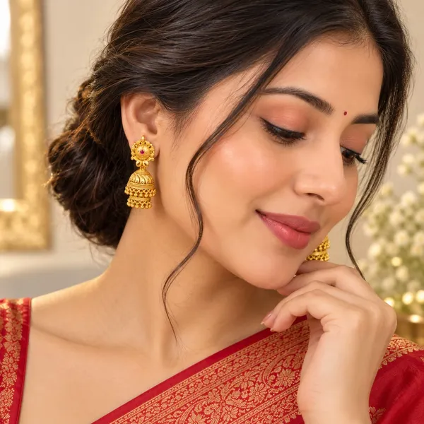 Aura_Jewels_Regal_Ruby-Accented_Multi-Tier_High_Gold-Plated_Jhumka_Earrings