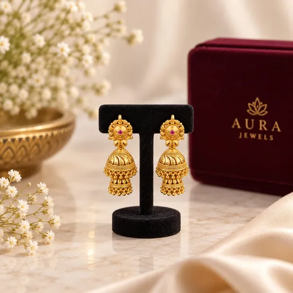 Aura_Jewels_Regal_Ruby-Accented_Multi-Tier_High_Gold-Plated_Jhumka_Earrings