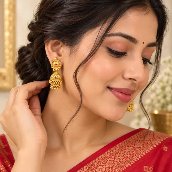 Aura_Jewels_Regal_Ruby-Accented_Multi-Tier_High_Gold-Plated_Jhumka_Earrings