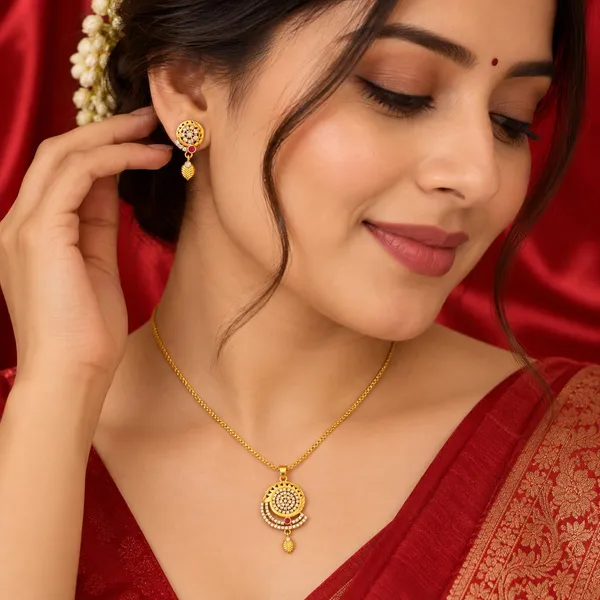 Aura_Jewels_Sunburst_Zircon_Micro_Gold-Plated_Pendant_Necklace_and_Matching_Earrings_Set