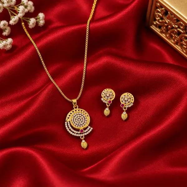 Aura_Jewels_Sunburst_Zircon_Micro_Gold-Plated_Pendant_Necklace_and_Matching_Earrings_Set