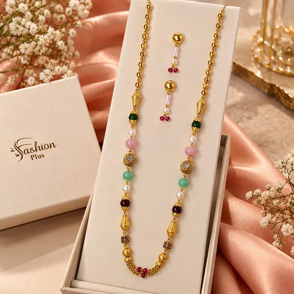 Aura_Jewels_micro_gold_plated_Multigemstone_Beaded_Mangalsutra_and_Earring_Set