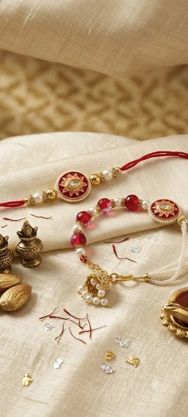 Deep_Red_Premium_Rakhi_(_Rakhi/Kumkum-Chawal/Kisses_choclate)
