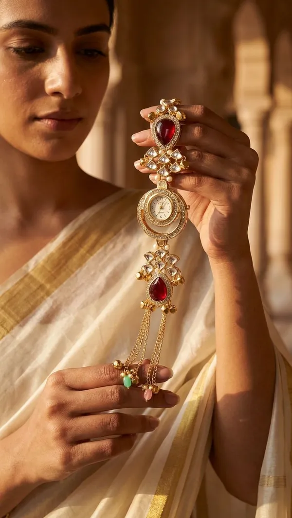 Deep_maroon_teardrop_resin/glass_stones,_accented_with_white_Kundan-style_polki_work_and_delicate_faux_pearls.