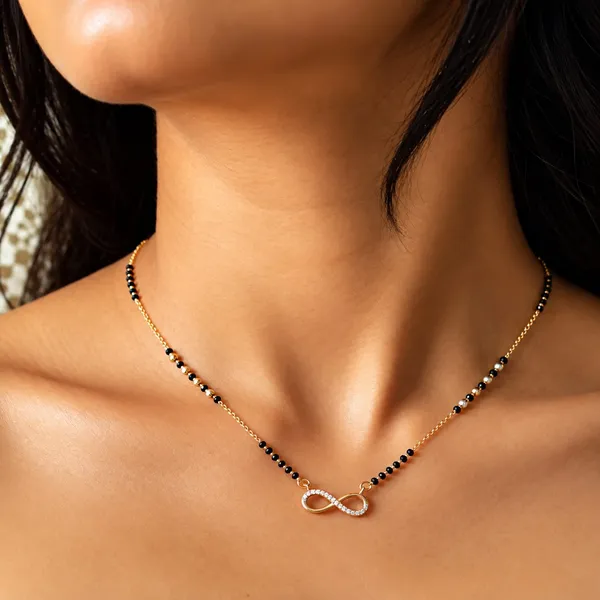 Dual_Mangalsutra_Combo_Set_–_Textured_Gold_Bead_&_Zircon_Infinity_Pendant_Short_Mangalsutras___